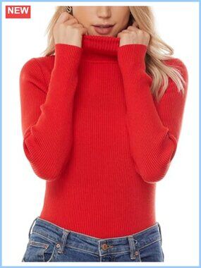Womens Ribbed Knit Turtleneck Pullover Sweater Slim Fit Long Sleeve